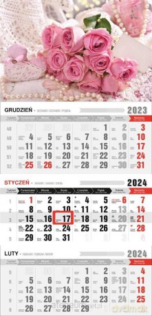 Kalendarz 2024 Trójdzielny Ekonomiczny Roże [KALENDARZ]
