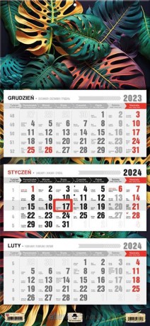 Kalendarz 2024 trójdzielny Glamour [KALENDARZ]