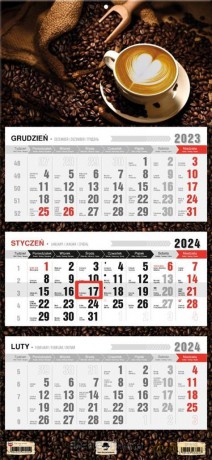 Kalendarz 2024 trójdzielny Kawa [KALENDARZ]
