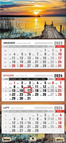 Kalendarz 2024 trójdzielny Mazury [KALENDARZ]
