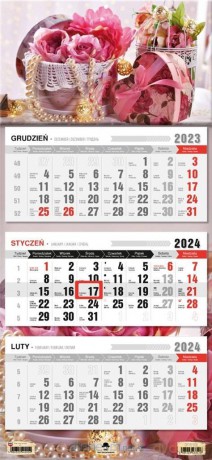 Kalendarz 2024 trójdzielny Róże [KALENDARZ]