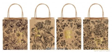 Torba prezentowa brown kraft 26x32cm hotstamp mix
