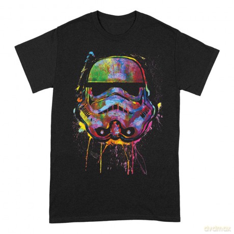 Star Wars: Paint Splats Helmet Medium Black T-Shirt
