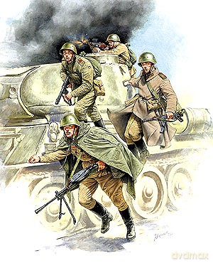 ZVEZDA Soviet Tank Infantry WWII 3544 [MODELARSTWO]