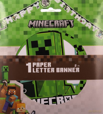 Banner Minecraft Happy Birthday