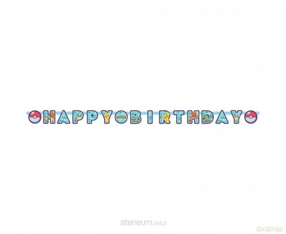 Girlanda papierowa Happy Birthday Pokemon 218x12cm
