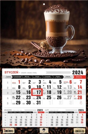 Kalendarz 2024 jednodzielny Caffe Late [KALENDARZ]