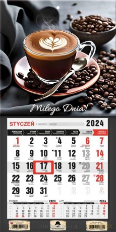 Kalendarz 2024 jednodzielny mini z mag. Kawa [KALENDARZ]