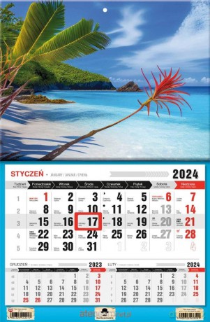 Kalendarz 2024 jednodzielny Rajska Plaża [KALENDARZ]