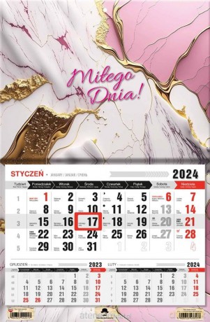 Kalendarz 2024 jednodzielny Różowa abstrakcja [KALENDARZ]