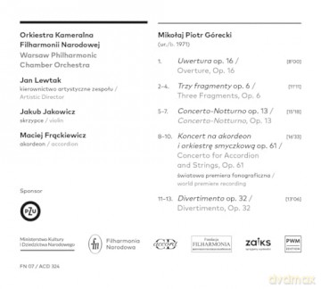 Orkiestra Kameralna Filharmonii Narodowej: Mikołaj Piotr Górecki [CD]
