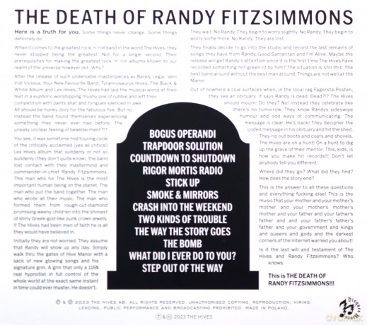 The Hives: The Death Of Randy Fitzsimmons [CD]