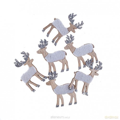 Drewniane jelonki samoprzylepne 4x4,9cm 6szt