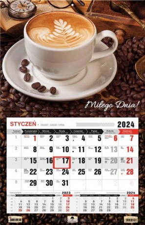 Kalendarz 2024 jednodzielny 3XL Cappuccino [KALENDARZ]