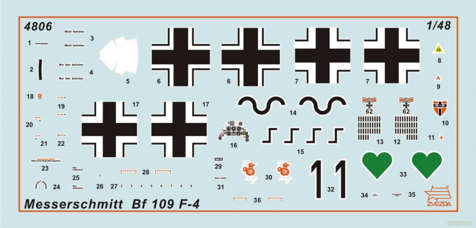 ZVEZDA Messerschmitt Bf109 F4 4806 [MODELARSTWO]