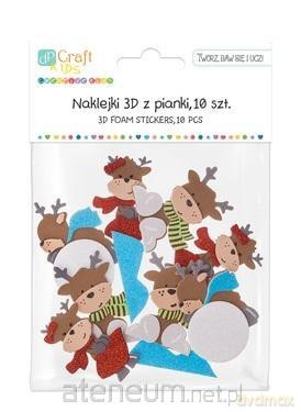 Naklejki 3D z piankami zabawne renifery 10szt