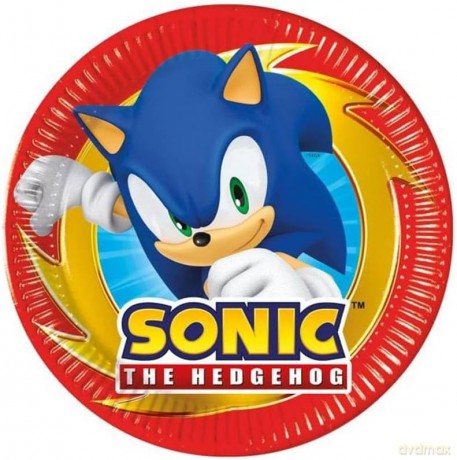 Talerzyki papierowe Sonic 20cm 8szt