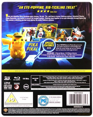Pokémon: Detektyw Pikachu (steelbook) [Blu-Ray 3D]+[Blu-Ray]