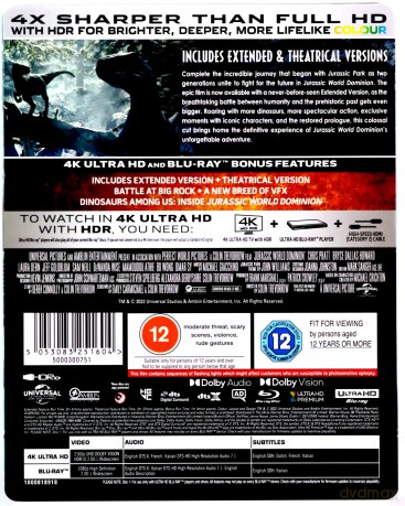 Jurassic World Dominion (steelbook) [Blu-Ray 4K]+[Blu-Ray]