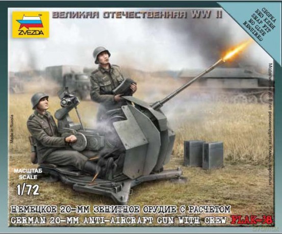 ZVEZDA FLAK38 German 20mm Anti 6117 [MODELARSTWO]
