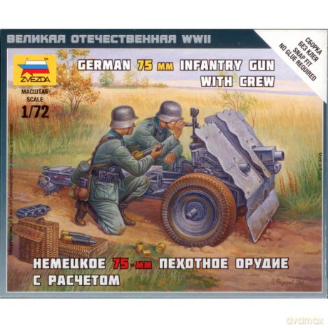ZVEZDA German 75mm Infantry Gun 6156 [MODELARSTWO]