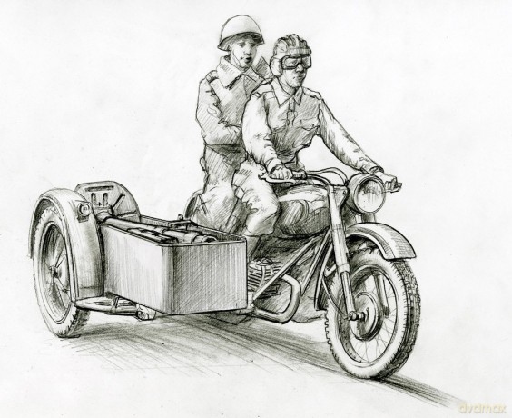 ZVEZDA Soviet Motorcycle M72 with 3651 [MODELARSTWO]