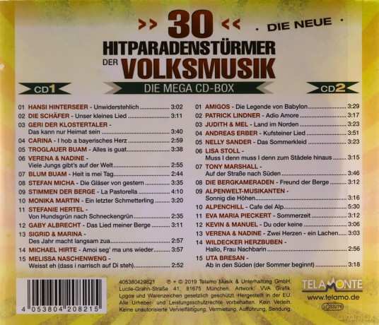 30 Hitparadenstürmer Der Volksmusik [2CD]