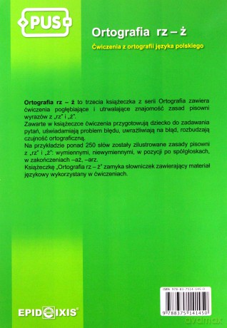 EPIDEIXIS PUS KSIĄŻKA ORTOGRAFIA RZŻ 99080 [KSIĄŻKA]