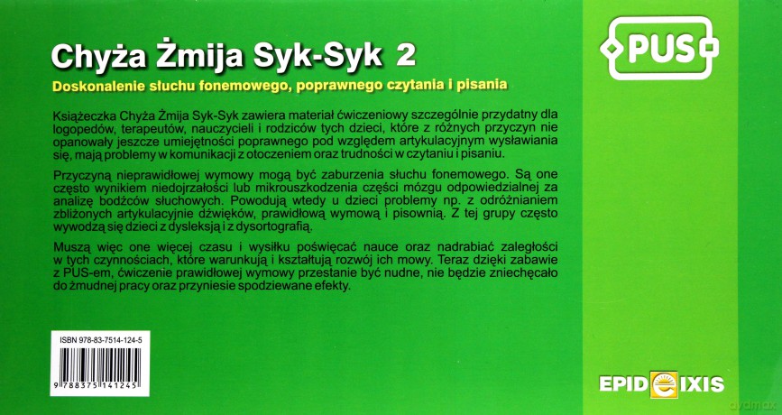 EPIDEIXIS PUS KSIĄŻKA CHYŻA ŻMIJA SYKSY 15206 [KSIĄŻKA]