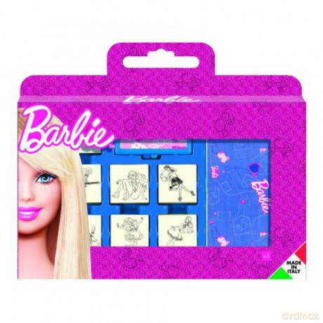 MULTIPRINT Pieczątki Barbie,walizka 7szt 7868 [ZABAWKA]