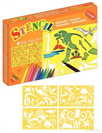 QUERCETTI Szablony Dinozaury z Kredkami 2613 [ZABAWKA]