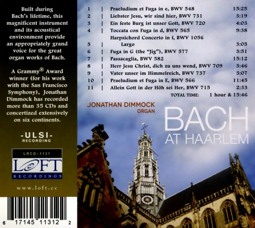 Jonathan Dimmock: Bach at Haarlem [CD]