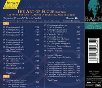 Robert Hill: BACH: The Art of Fugue BWV1080 [2CD]