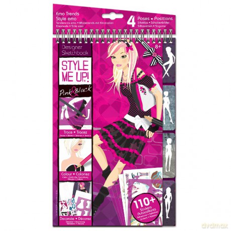 WOOKY SMU Szkicownik Pink and Black SMU1402 [ZABAWKA]