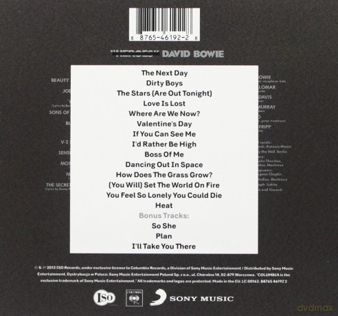 David Bowie: The Next Day Deluxe (digipack) [CD]