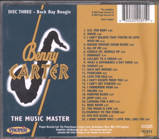 Benny Carter-Back Bay Boogie [CD]