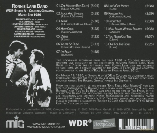 Ronnie Lane Band: Live At Rockpalast 1980 [CD]