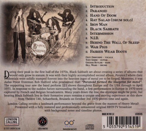 Black Sabbath: Black Sabbath - Live In Brussels. Belgium 1970 [CD]