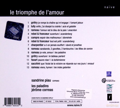 Sandrine Piau: Le Triomphe De L'amour (digipack) [CD]