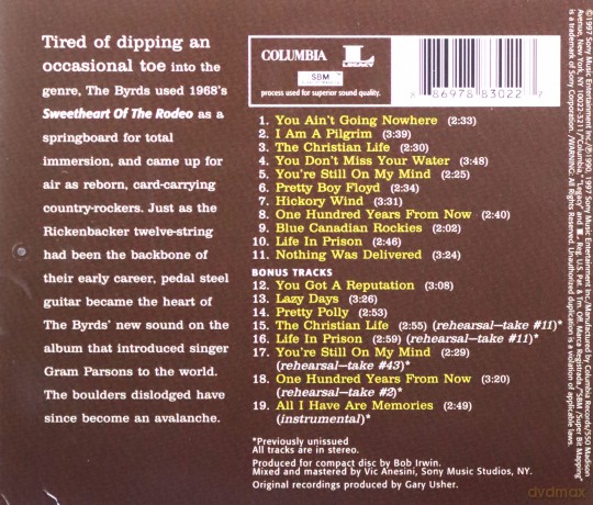 Byrds -Sweetheart Of The Rodeo [CD]