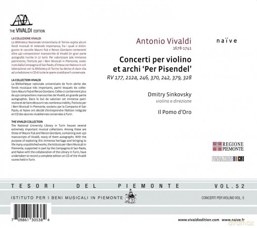 Dmitry Sinkovsky: Vivaldi Concerti Per Violini 5 [CD]