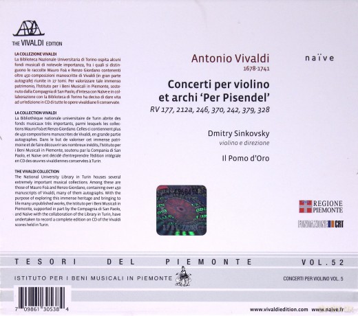 Dmitry Sinkovsky: Vivaldi Concerti Per Violini 5 [CD]