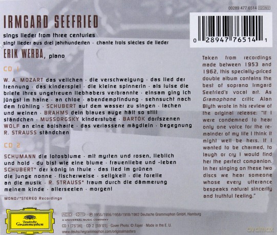 Irmgard Seefried: Lieder [2CD]