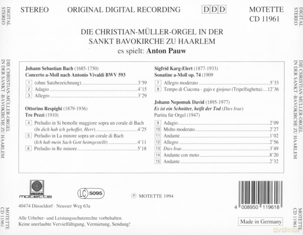 Anton Pauw: Christian-Msller-Orgel [CD]