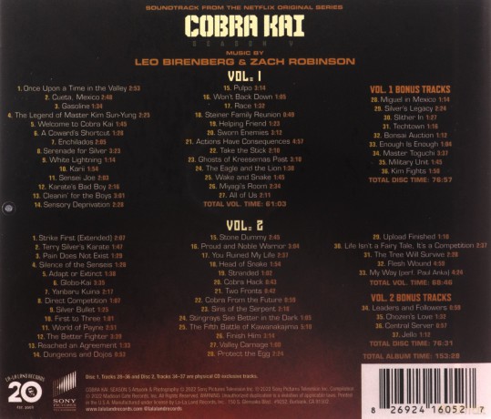 Cobra Kai: Season V - O.S.T. [2CD]
