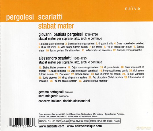 Pergolesi Scarlatti Stabat Mater: Concerto Italiano Rinaldo Alessandrini [2CD]