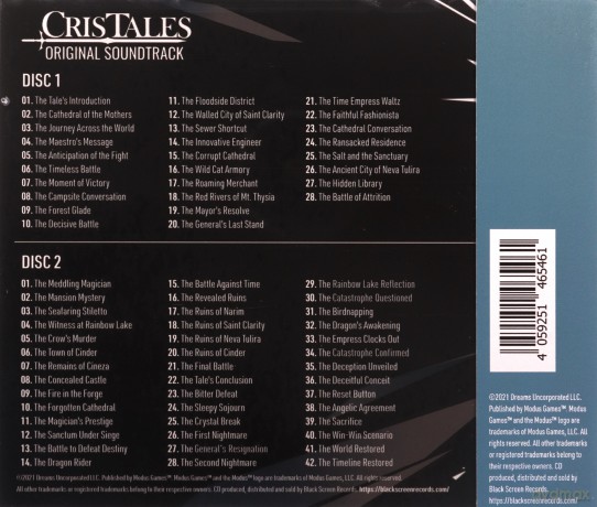 Tyson Wernli: Cris Tales (Original Game Soundtrack) [2CD]
