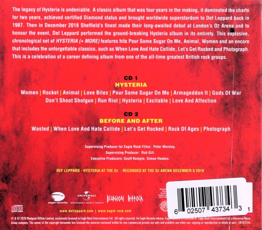 Def Leppard -Hysteria At The 02 [2CD]