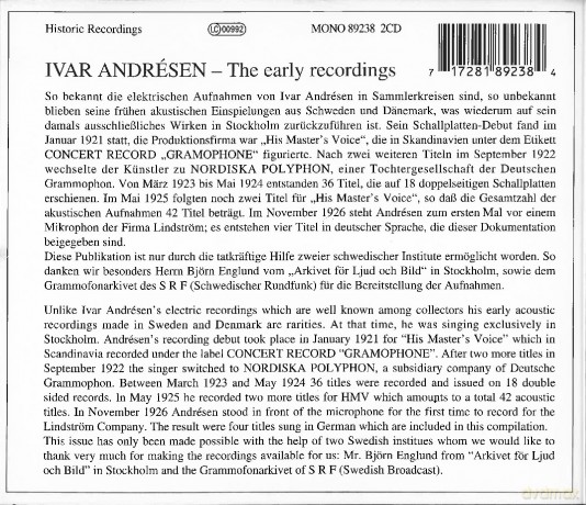 Andresen Ivar: Early Recordings 1921-26 [2CD]
