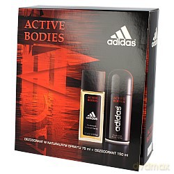 Adidas Active Bodies Zestaw - dezodorant 75ml spray + dezodorant 150ml spray (85907)  [PERFUMY]